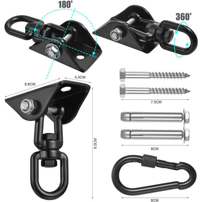 360° Swivel Hanging Chair Ceiling Mount, Swing, Suspension, Hook with Screws for Concrete, Wood, Playground, Porch, Trapeze Seat, Yoga - Image 2