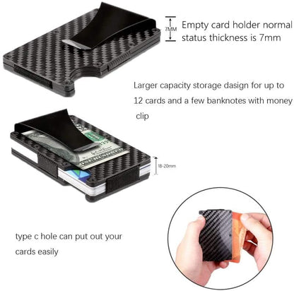 Best selling product!!! Carbon fiber RFID Card holder Black - Christmas gift One size - Image 4