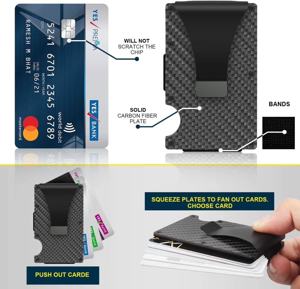 Best selling product!!! Carbon fiber RFID Card holder Black - Christmas gift One size - Image 7