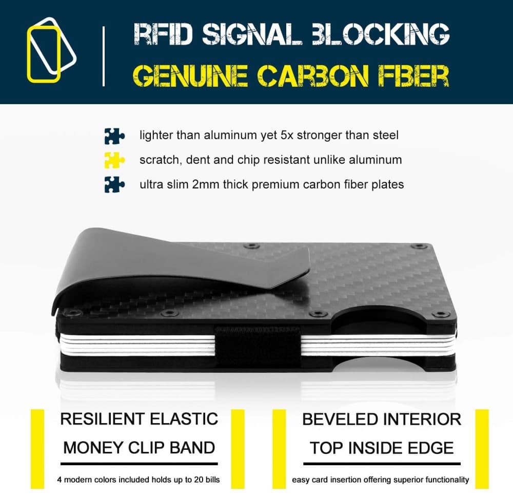 Best selling product!!! Carbon fiber RFID Card holder Black - Christmas gift One size - Image 9