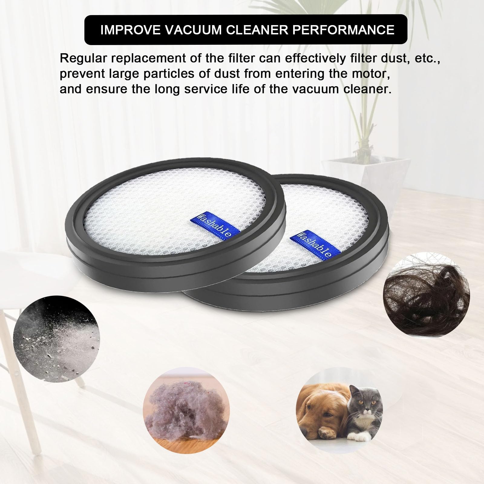 Replacement Filter for PrettyCare W200/W300/W400/P1/P2 Vacuum Cleaner, Washable. - Image 4