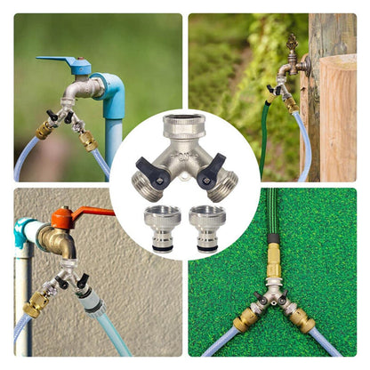 2-way Brass Hose Splitter with Quick Connect for 3/4\" - Image 4