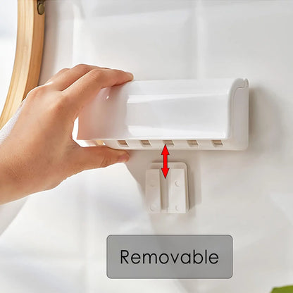 Wall-mounted toothbrush holder with 6 compartments and self-adhesive - Image 3