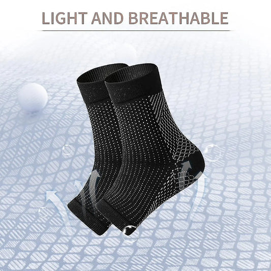 pairs of neuropathy socks, soothing socks for neuropathy pain, tendinitis compression socks, plantar fasciitis, neuropathy - Black - L XL - Image 2