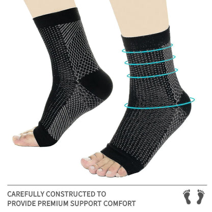 pairs of neuropathy socks, soothing socks for neuropathy pain, tendinitis compression socks, plantar fasciitis, neuropathy - Black - L XL - Image 4