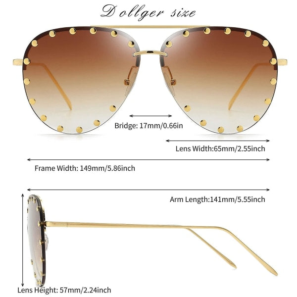 Women's Sunglasses Classic Pilot Sunglasses Metal Frame Fashion Style Uv400 Protection, Gold Frame/Gray - Image 2