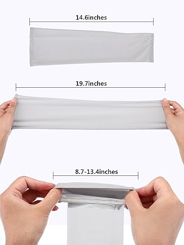 8-Pack Unisex UV Protective Arm Warmers for Cooling White Black Gray Blue, Ice Silk - Image 4