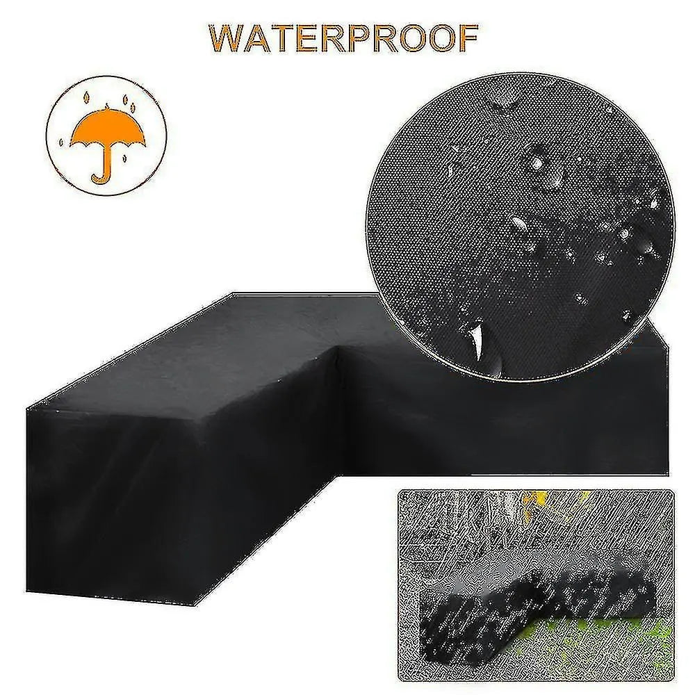 12 Sizes L-Shape All-Weather Cover Waterproof Rattan Corner Furniture Protector Garden Patio Outdoor Sofa Cover Dust Cover270*200*82cm - Image 3