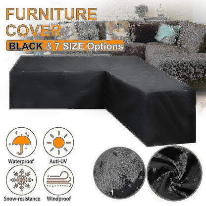12 Sizes L-Shape All-Weather Cover Waterproof Rattan Corner Furniture Protector Garden Patio Outdoor Sofa Cover Dust Cover270*200*82cm - Image 4