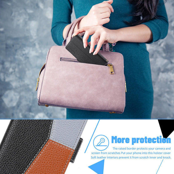 Case for Samsung Galaxy A22 4g Protection Three-color Stitching Coque Magnetic Mobile Phone Case Etui - Black - Image 2