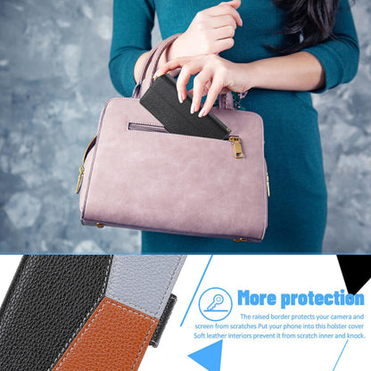 Case for Samsung Galaxy A22 4g Protection Three-color Stitching Coque Magnetic Mobile Phone Case Etui - Black - Image 2