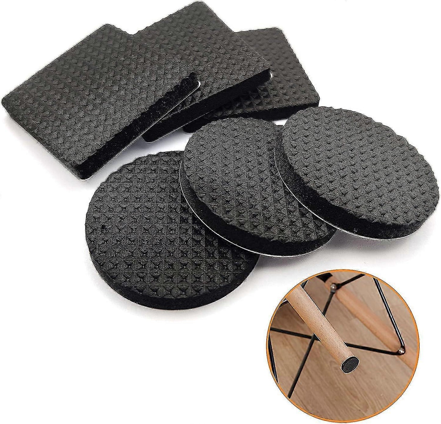 60 pieces non-slip rubber pads, self-adhesive rubber furniture protectors, protective pads for wooden floors, tables, chairs, bed legs