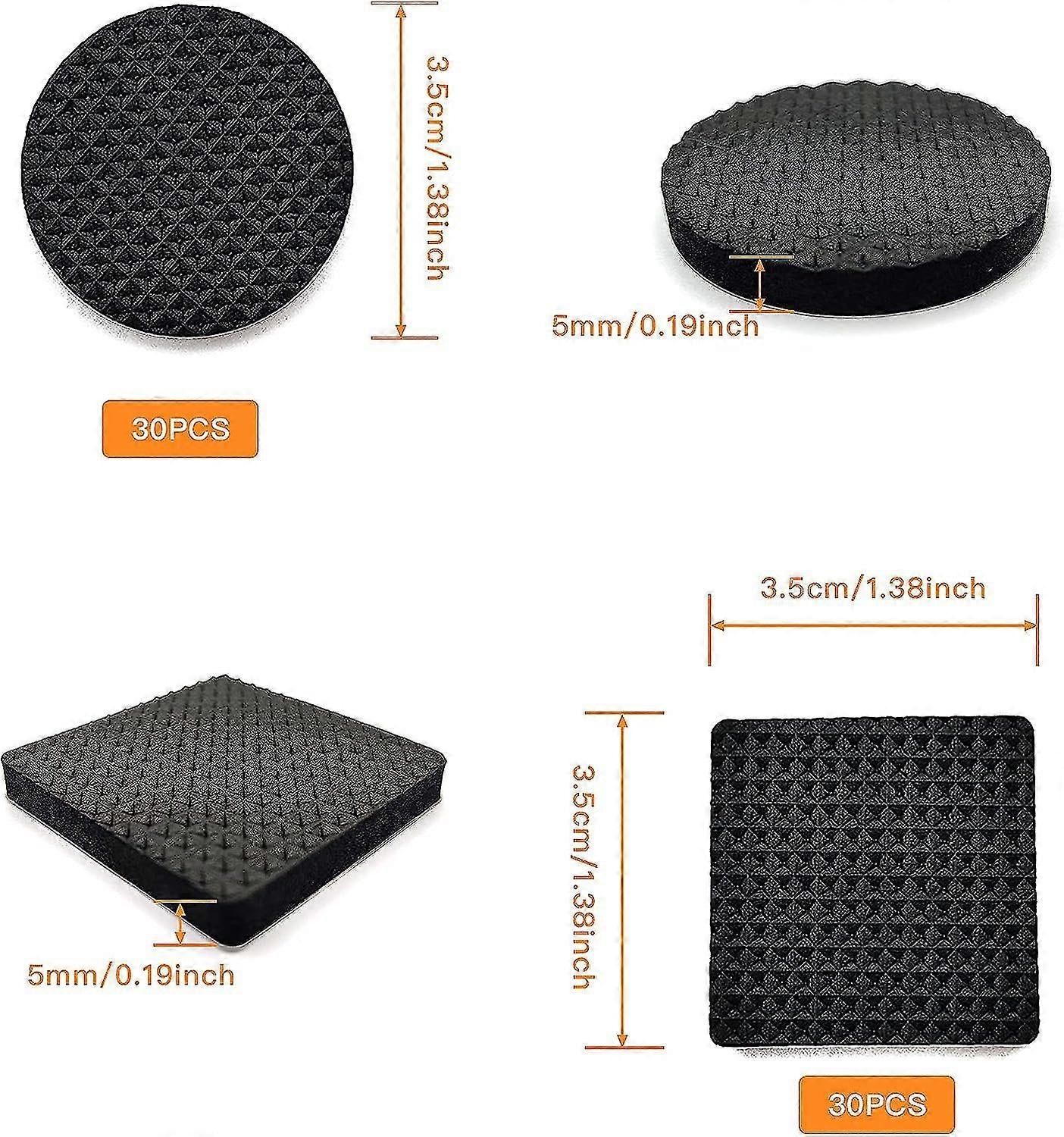 60 pieces non-slip rubber pads, self-adhesive rubber furniture protectors, protective pads for wooden floors, tables, chairs, bed legs - Image 5