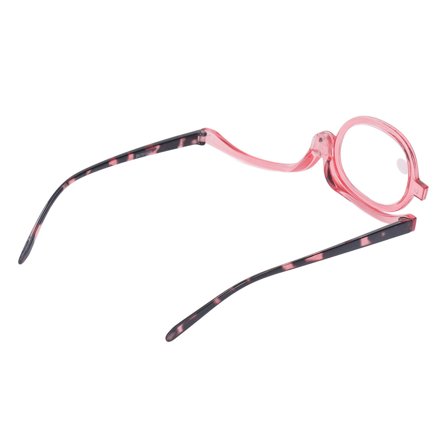 Makeup Glasses Lightweight Foldable Rotating Single Lens Women Magnifying Cosmetic Glasses, Pink, +3.00 - Image 4