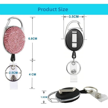 Keychain Retractable 3 ID Cards Yo-Yo, Retractable ID Card Holder Keychain Key Ring Key Tag Retractable for Keys, Card Holder ID Card Holder - Image 3