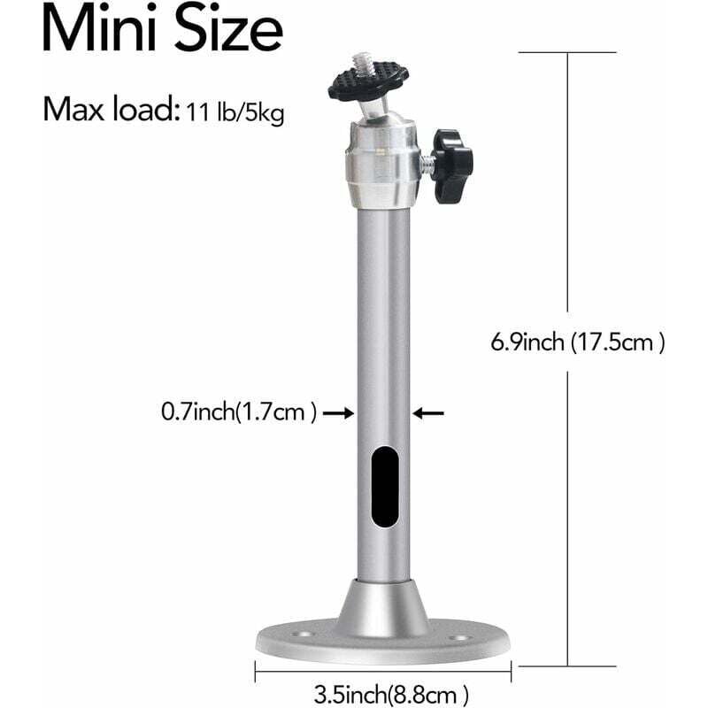 Projector Ceiling Mount, 3kg Load Capacity, 360° Rotation, 90° Tilt Angle, Ceiling and Wall Mount for Mini Projector - Made of Aluminum - Image 4
