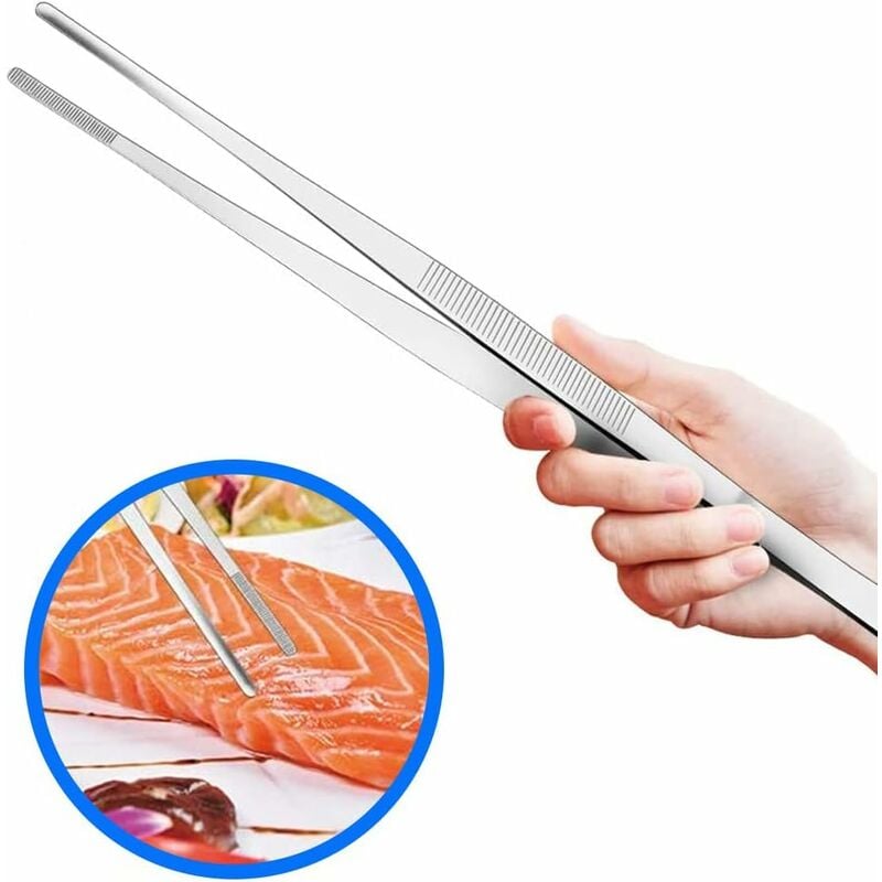 Extra 30cm / 12 inch Long Stainless Steel Tweezers with Precision Serrated End for Aquaristik, Gardening, Kitchen, Industrial Work and Use - Image 2