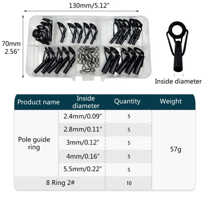35pcs Fishing Rod Repair Kit Rings Wear-Resistant Ceramic Guide Rings Rod Eye Fishing Rod Guides Alconite Rings Set - Image 5