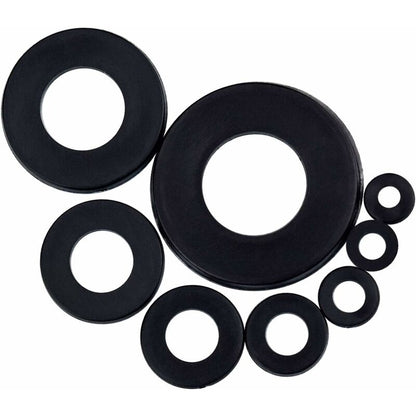 500pcs Black Plastic Washers Lock Washers Fasteners, Self-Locking Washer Assortment Mechanical Washer M2.5 M3 M4 M5 M6 M8 M10 - Image 3