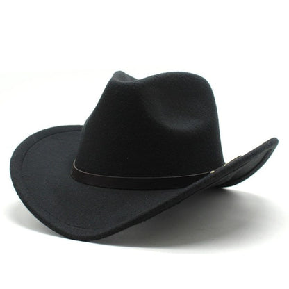 American Western Cowboy Hat Felt Hat For Men And Women Riding Hat Rolled Brim Imitation Wool Jazz Hat Cowboy Hat Pink Pink-tfrf Pink - Image 2