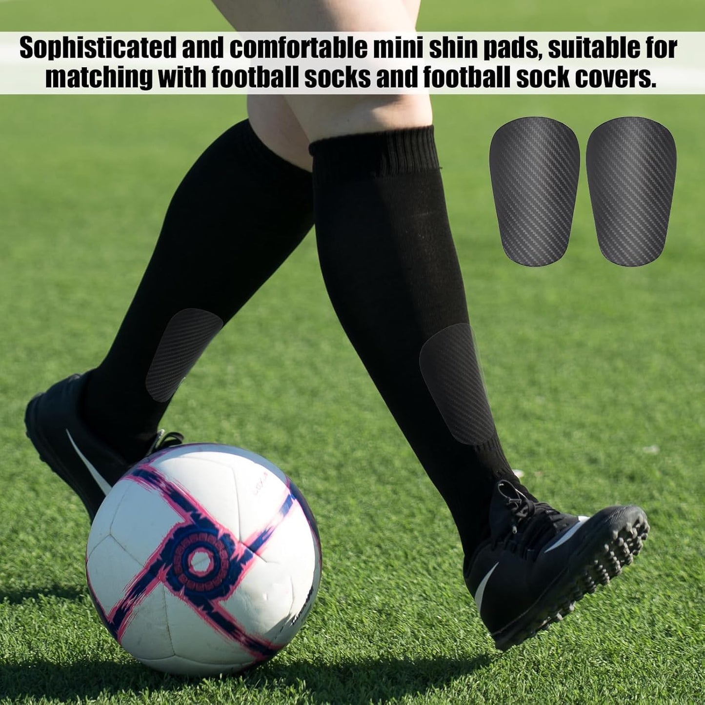 Mini Football Shin Guards, Dark Grey Extra Mini Football Shin Guards Youth & Adult Shin Guards (Mini, 9.5x 4cm) - Image 4