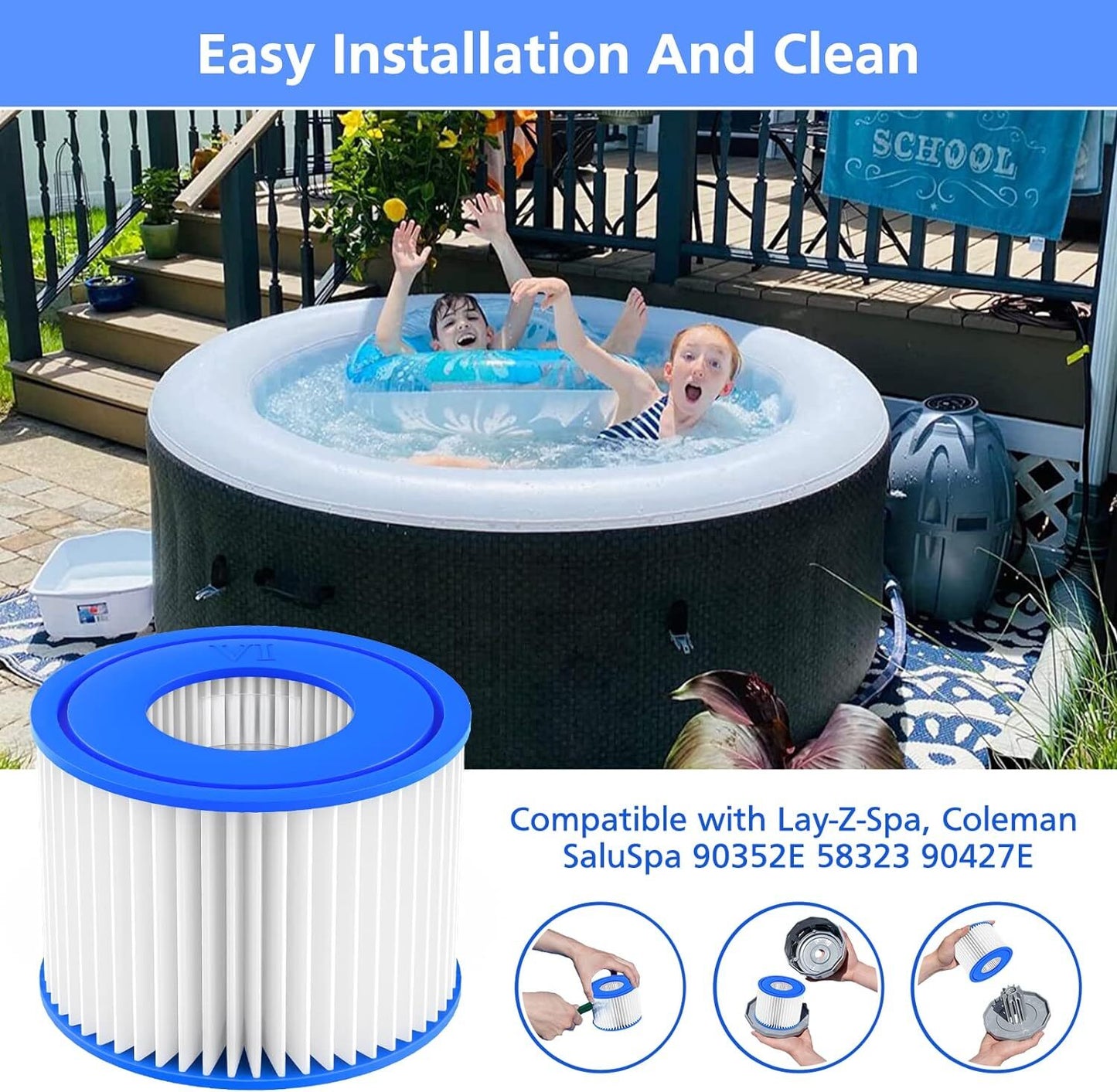 Lay-Z-Spa filter cartridge (VI), compatible with all Lay-Z-Spa hot tubs 2pcs - Image 2