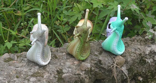 1-Pack Skeleton Snail Skull Sculpture Gothic Garden Home Decor, ZQKLA - Image 4