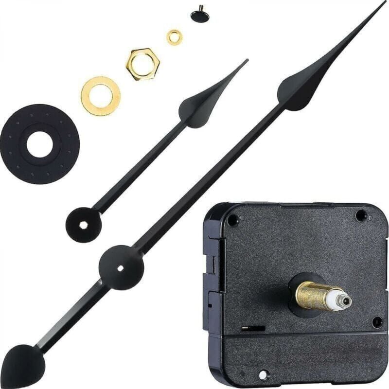 High Torque Clock Motor, Long Shaft and 7-Inch Spade Hands