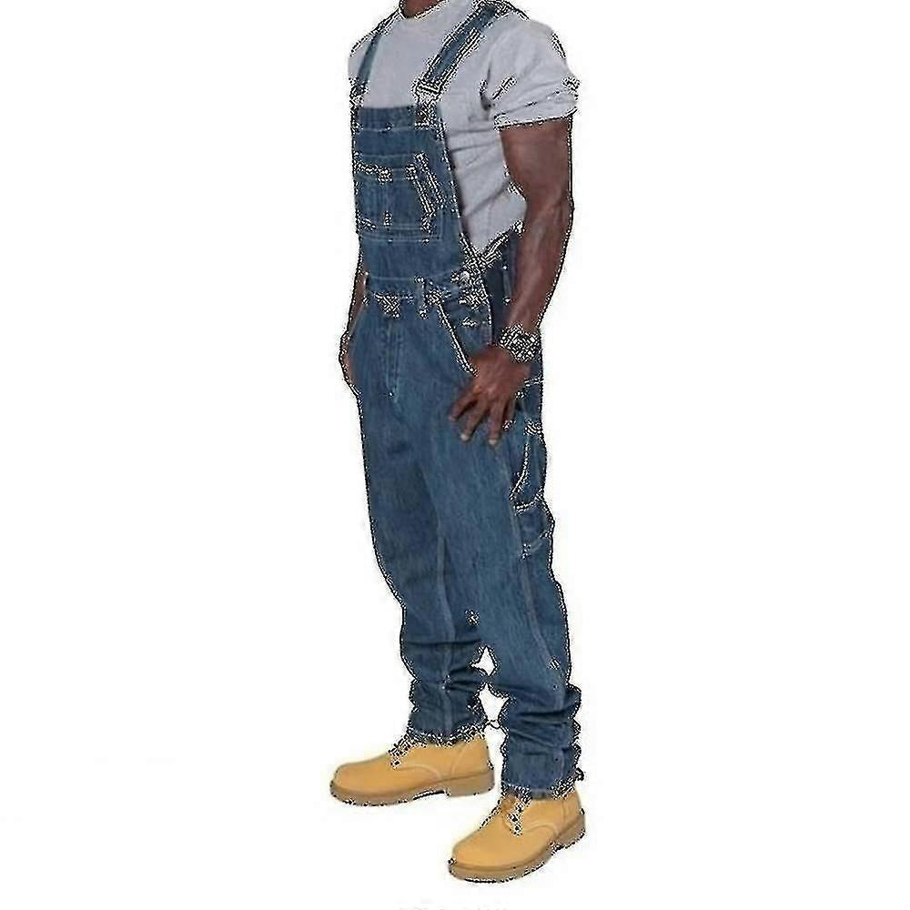 Men's Plus Size Jeans Fashion Jeans Denim Bib Loose Fit Multiple Pockets Adjustable Straps - Perfect 4XL 4XL - Image 4