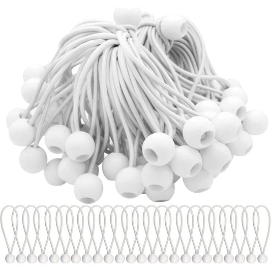 50 elastic rubber straps with balls for marquees, tents, banners, tarpaulins