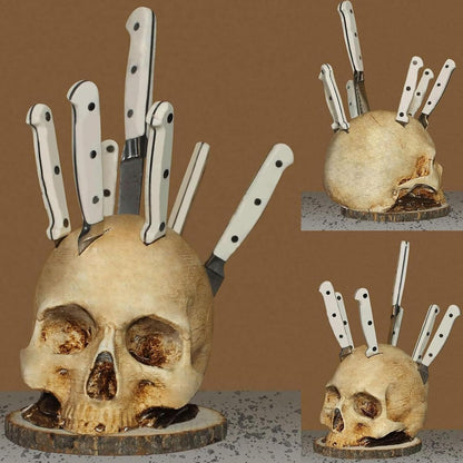 Skull Knife Holder, Horror Head Shaped Knife Holder, Knife Storage for Kitchen Countertop, Kitchen Skeleton Storage Knife Holder, Gothic Kitchen - Image 2