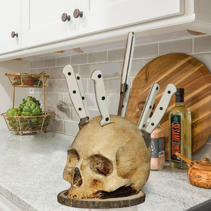 Skull Knife Holder, Horror Head Shaped Knife Holder, Knife Storage for Kitchen Countertop, Kitchen Skeleton Storage Knife Holder, Gothic Kitchen - Image 6