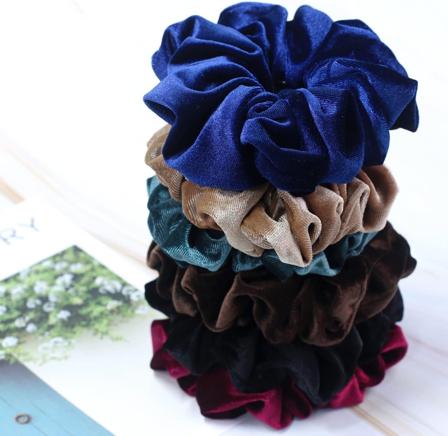 Extra Large Scrunchies for Women with Thick Hair, Premium Velvet Large Scrunchie, Soft Twists Ponytail Holder Hair Accessories, 6 Pack - Image 2
