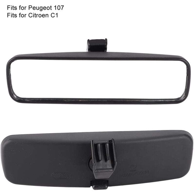 Car Interior Rearview Mirror for Citroen C1, Peugeot 107, Toyota Aygo - Compatible with Clio 3, Saxo 1.4VTS 1.5D 1.0X 1.6VTS 1.1X - ABS 814842 - Image 3