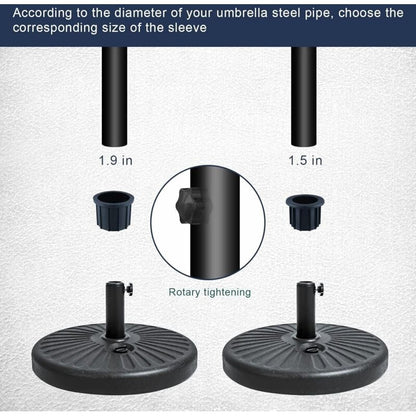 6-piece balcony parasol accessory set - 4 umbrella hole rings and 2 hand screws, black - Compatible with outdoor tables and terraces - Image 4