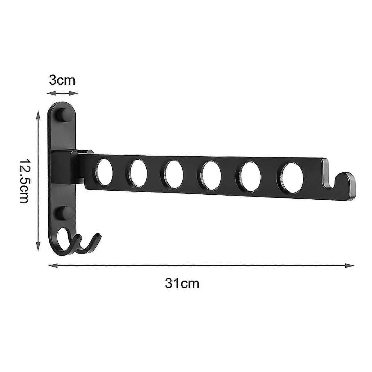 Foldable Clothes Hook, Wall Mounted Clothes Rack, Wall Hook, Foldable Hook for Balcony, Bathroom, Laundry Room (Black, 1-pack)—yux - Image 2