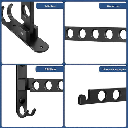 Foldable Clothes Hook, Wall Mounted Clothes Rack, Wall Hook, Foldable Hook for Balcony, Bathroom, Laundry Room (Black, 1-pack)—yux - Image 4