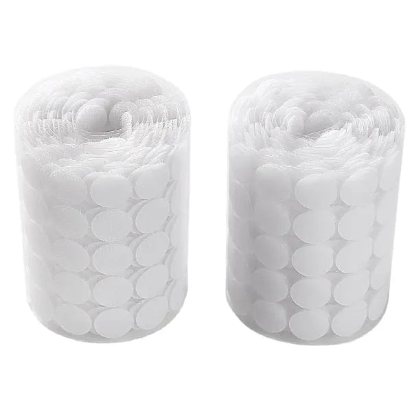 1000pcs Self-adhesive Velcro for Kids, Round, Early Education, Nylon, Self-adhesive, Die-cut, White, Silent, 10mm - Image 4