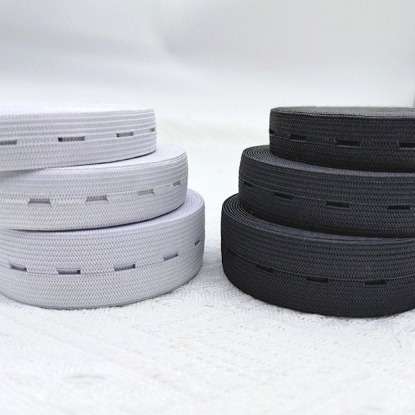 Elastic buttonhole tape, practical and versatile black elastic band, width: 2.5 cm Width: 2.5cm—yux Width: 2.5cm - Image 4