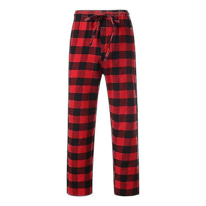 Men's Pajama Pants with Pockets, Soft Flannel Plaid Pajama Pants for Sleep M Gray - Image 3