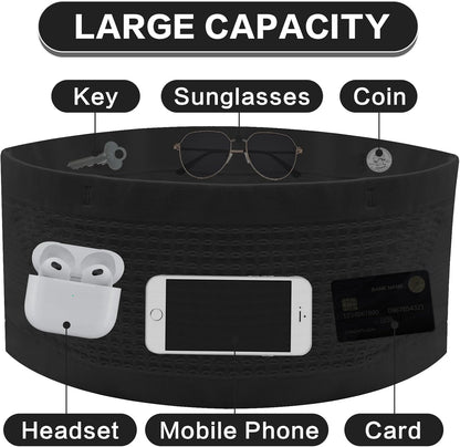 Breathable waist chain waist belt hidden wallet waist bag women's belly bag port running mobile phone holder keys money holder black S Black Black S - Image 2