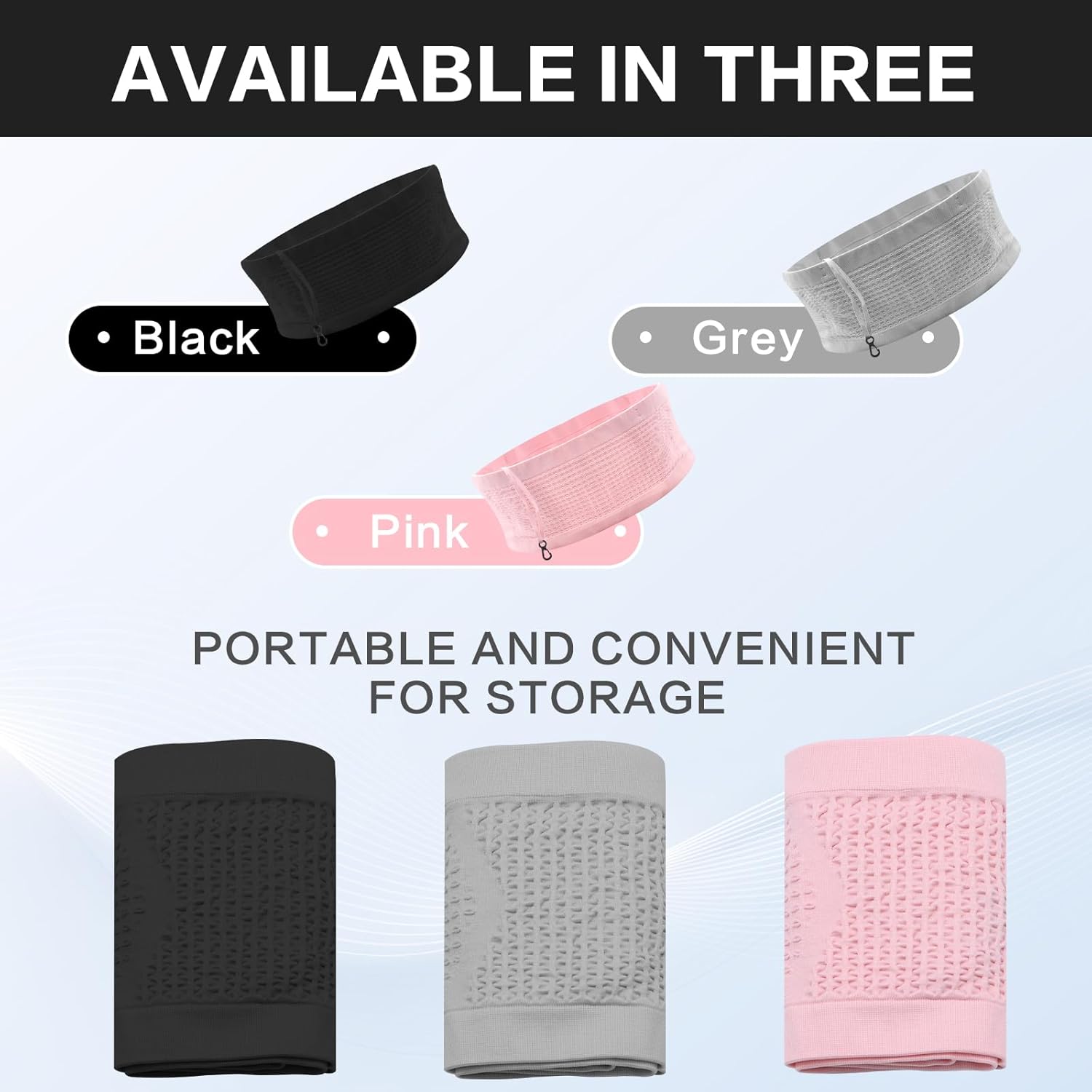 Breathable waist chain waist belt hidden wallet waist bag women's belly bag port running mobile phone holder keys money holder black S Black Black S - Image 5