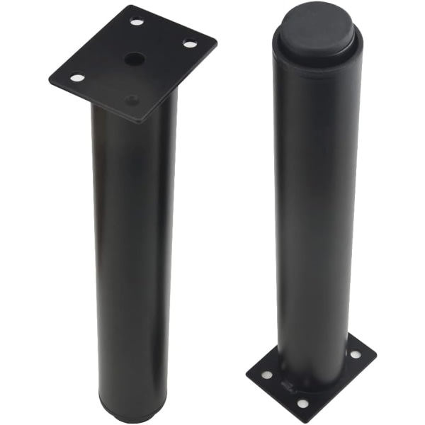 (25-42 cm, black) Set of 4 sturdy adjustable metal furniture legs - Image 2
