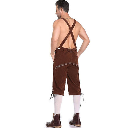 Lederhosen for Men - Genuine Leather, Authentic German Lederhosen for Men, Oktoberfest Attire - Brown-XF7-Brown XL - Image 2