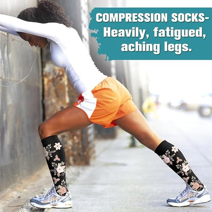 Compression Socks for Women & Men Circulation (6 Pairs) - Graduated Support Socks for Running, Athletic Sports, S/M—max S\/M - Image 4