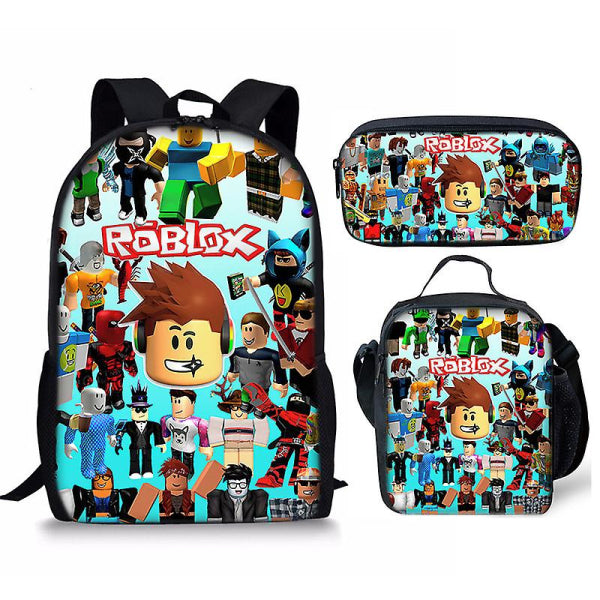 3D Roblox Backpack, Lunch Bag and Pencil Case, 3-pack pencil case