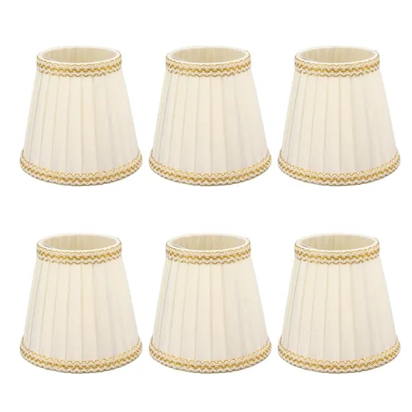 6pcs Small Lampshades Clip On Drum Light Shade Fabric For Chandeliers Light Bulbs Lighting Accessories