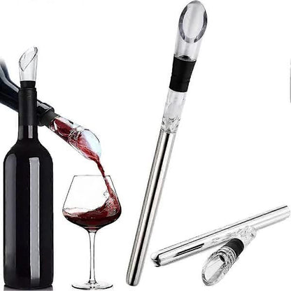 2-pack Wine Cooler Wine Bottle Cooler Stainless Steel Wine Chiller Wine Decanter with Wine Aerator - Image 4