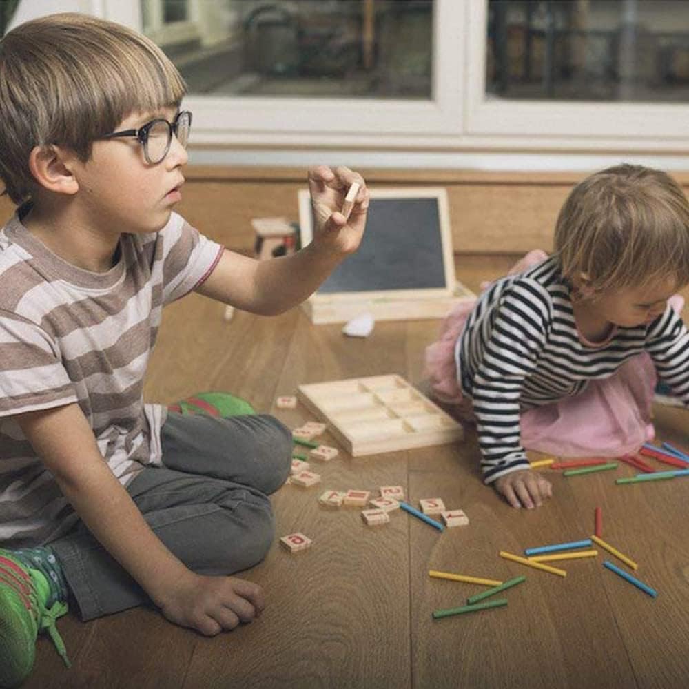 Montessori Math Toy, Wooden Sticks Digital Game with Counting Blo - Image 3