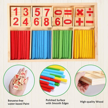Montessori Math Toy, Wooden Sticks Digital Game with Counting Blo - Image 4